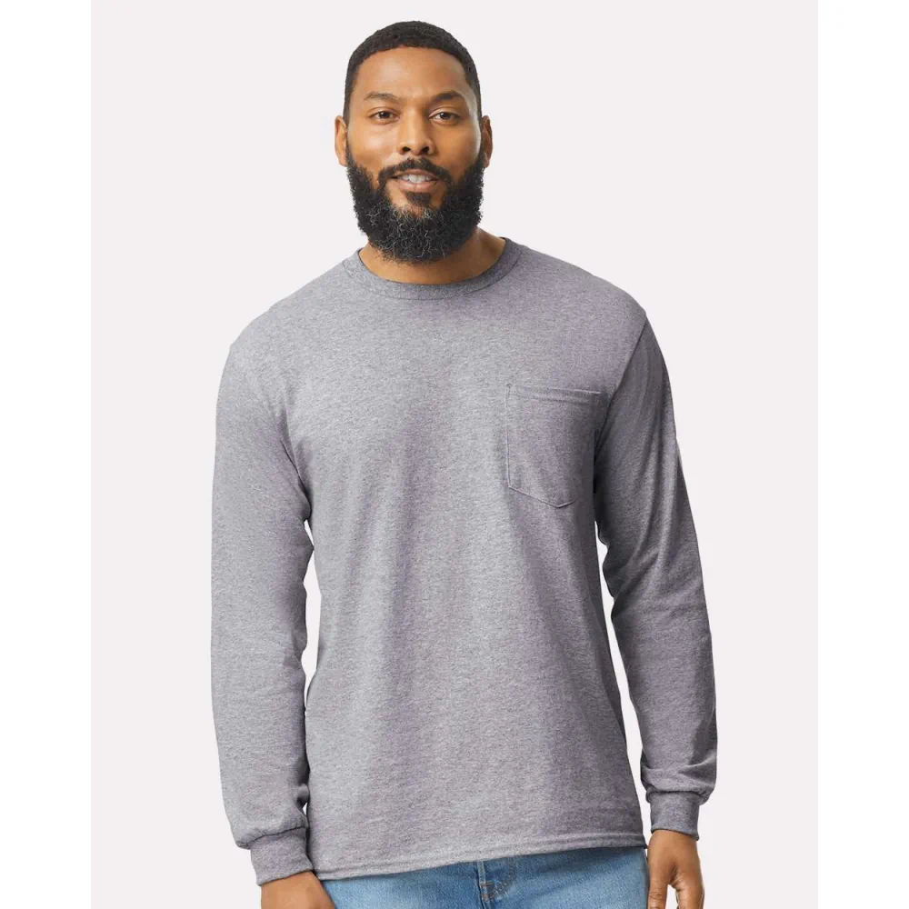 2410 - Unisex Ultra Cotton® Long Sleeve Pocket T-Shirt